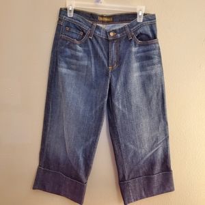 David Kahn Blue Medium Wash Denim Cropped Capris Size 6